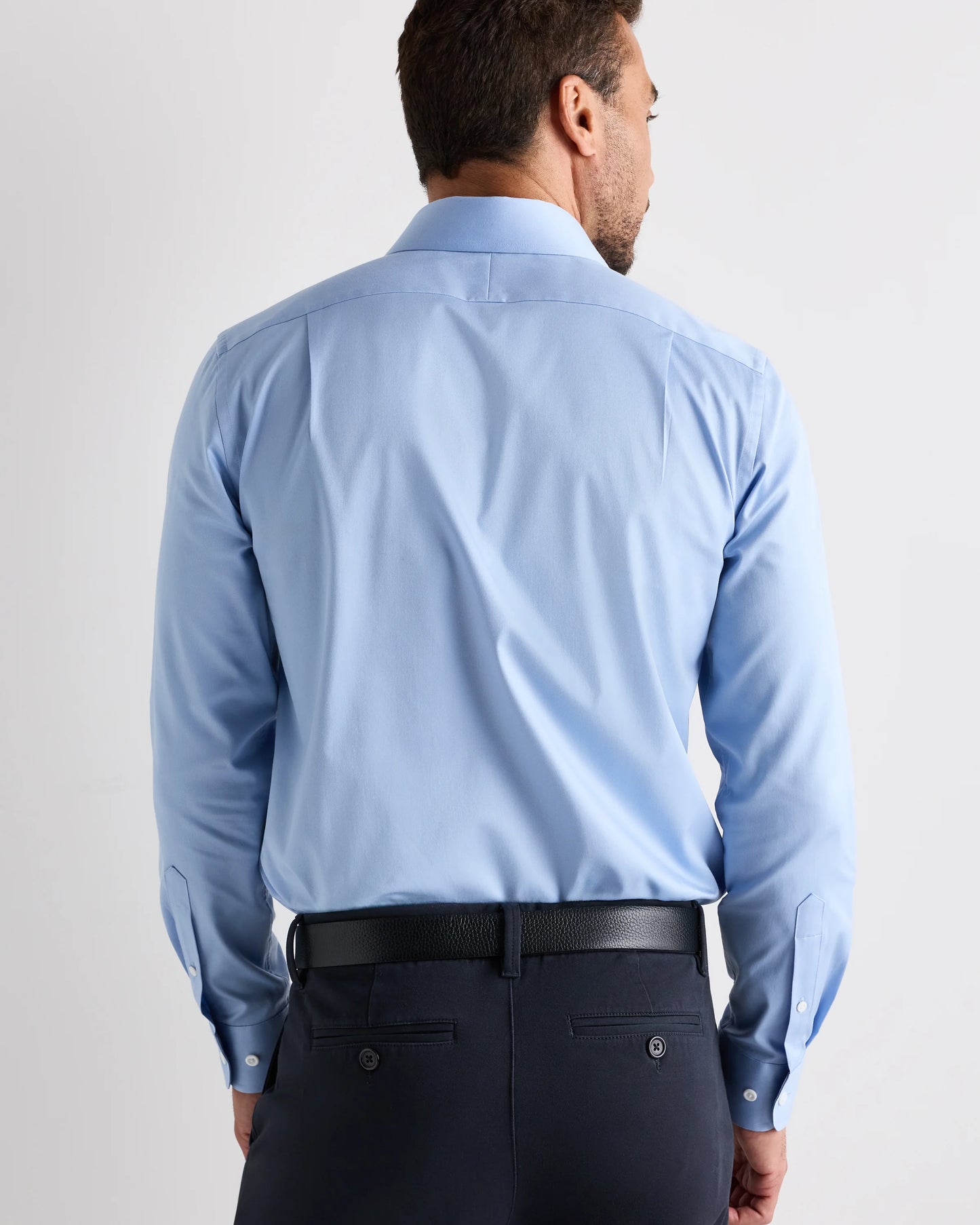 Organic Cotton Stretch Twill Dress Shirt - S / Grey Stripe