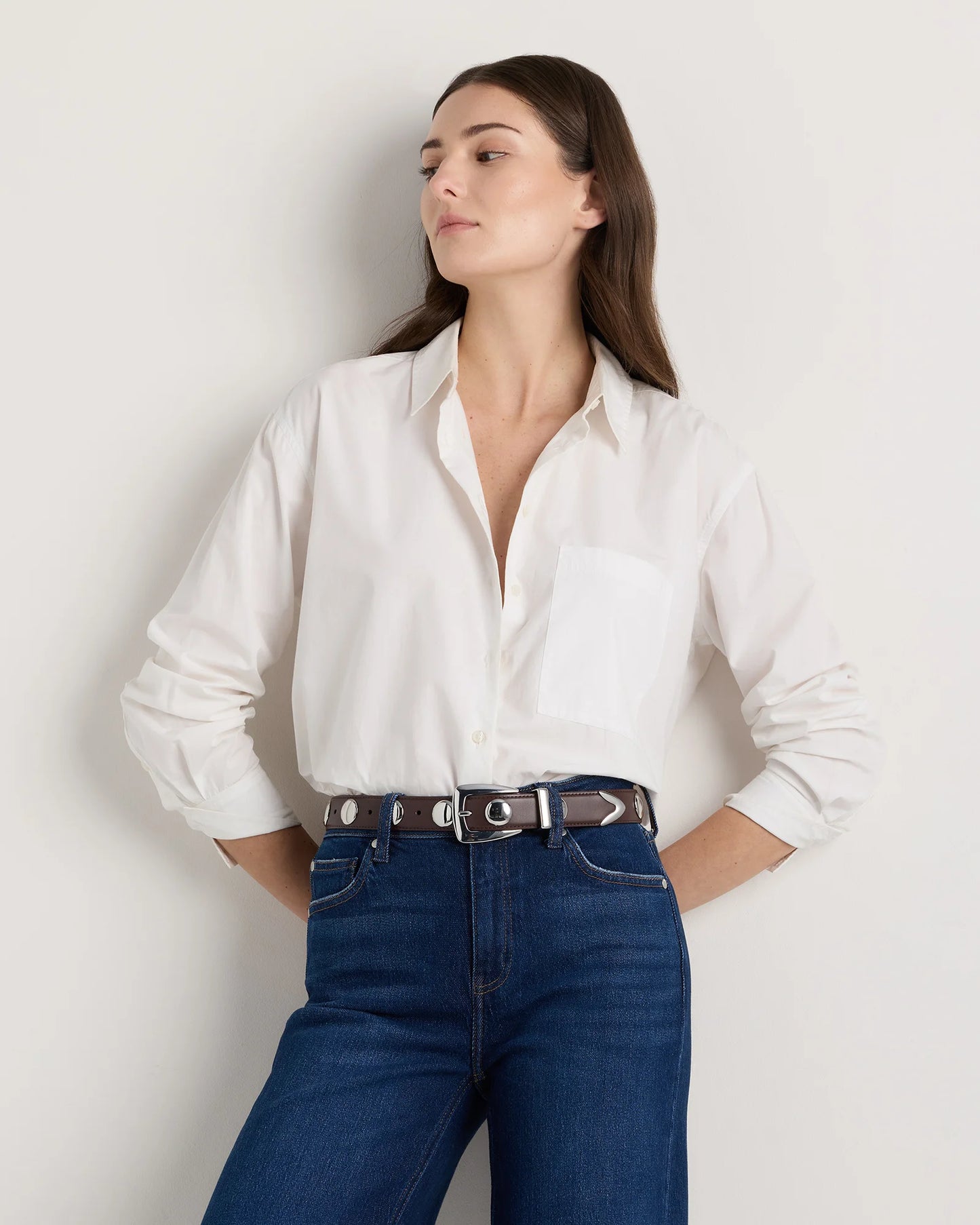 Alyssa European Leather Studded Belt - XS / Black/Silver