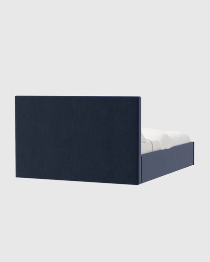 Square Bed in Performance Velvet - Full / Chocolate