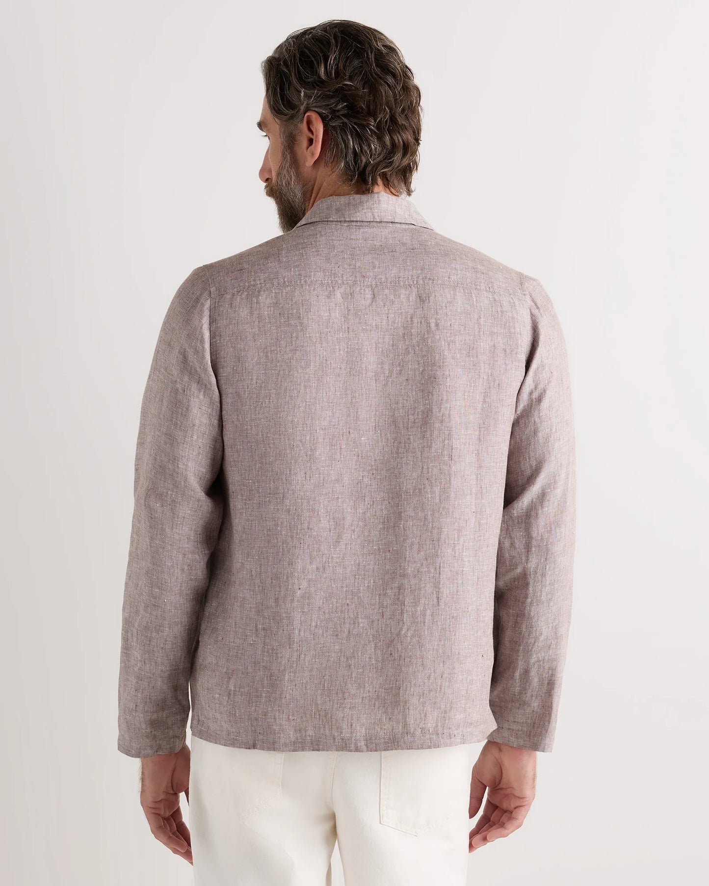 100% European Linen Chore Jacket - S / Flax