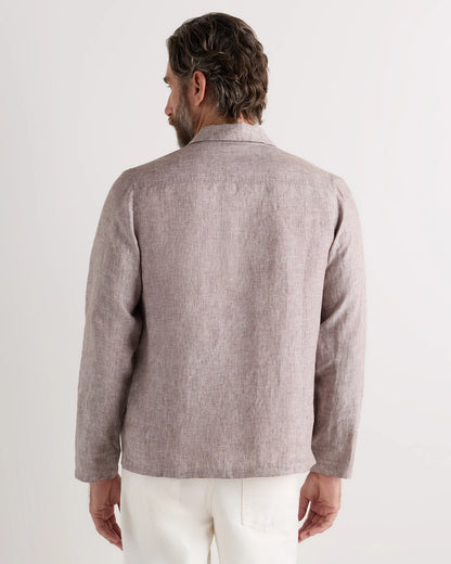 100% European Linen Chore Jacket - S / Flax