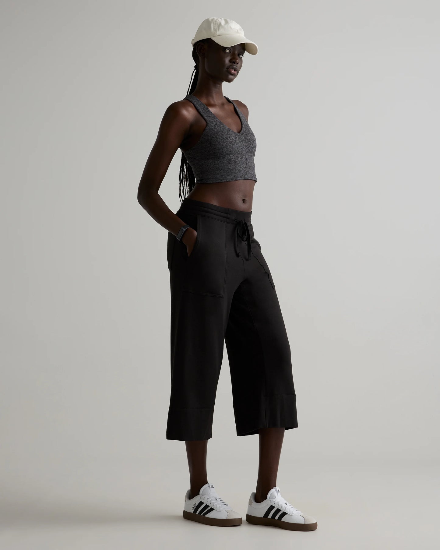 SuperSoft Fleece Cropped Wide Leg Pants - XS / Dried Fig