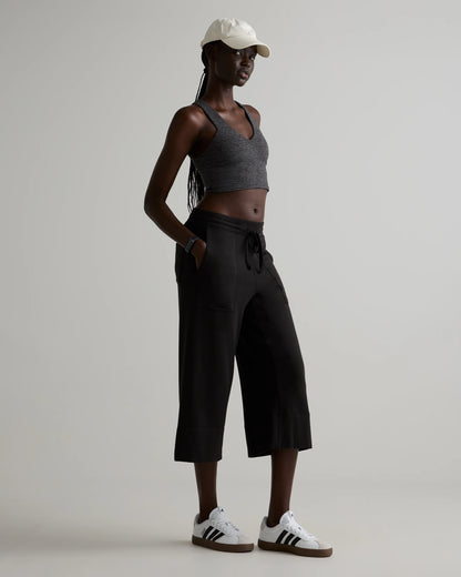 SuperSoft Fleece Cropped Wide Leg Pants - XS / Dried Fig