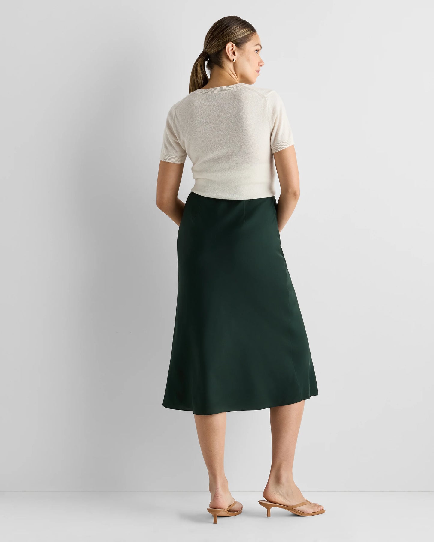 Washable Stretch Silk Maternity Skirt - XS / Vintage Pink