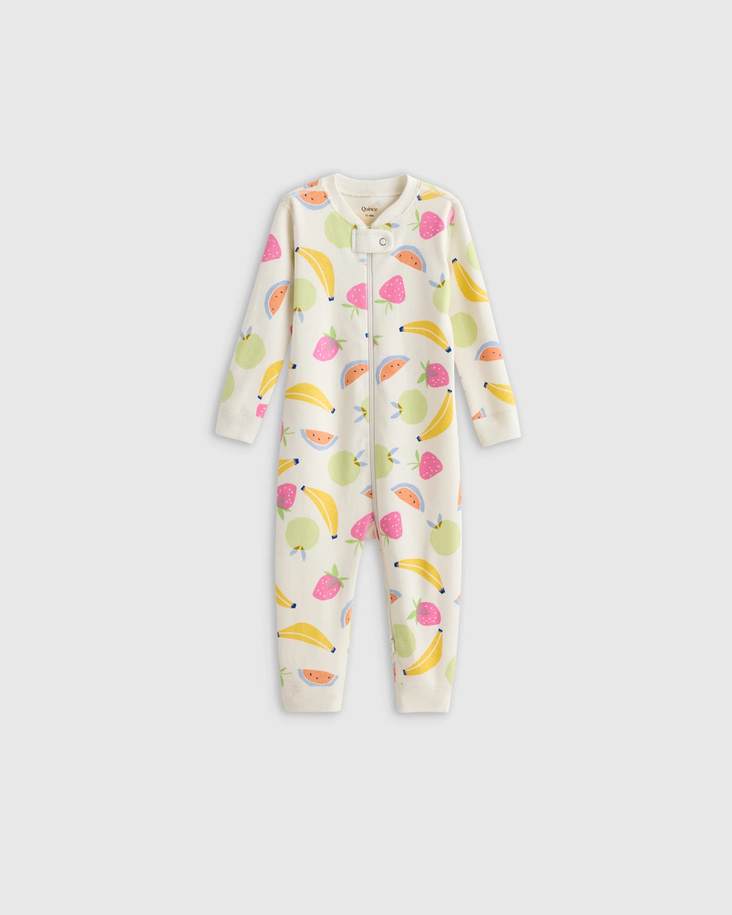100% Organic Cotton One Piece Pajama - 0-3M / Navy Stripe