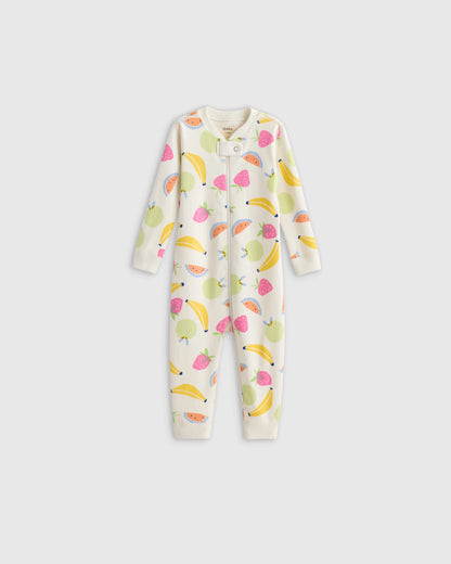 100% Organic Cotton One Piece Pajama - 0-3M / Navy Stripe