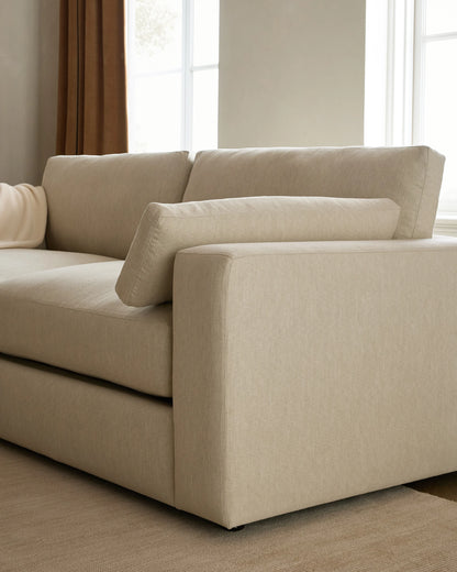 Ashford Deep Seat Sofa in Performance Chenille Linen Blend - 7ft / Snow