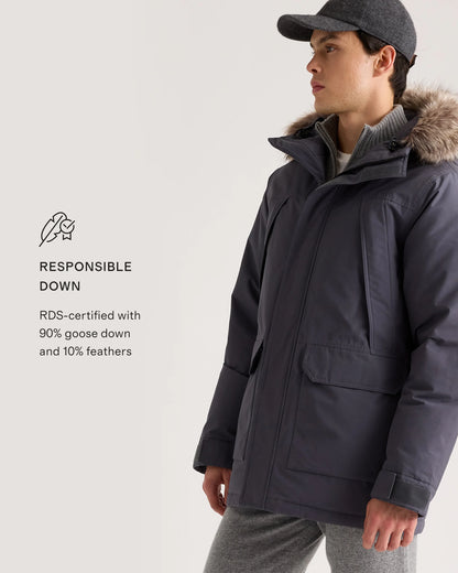 Responsible Down Hooded Parka - S / Storm Blue