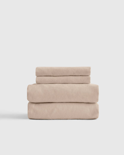 Organic Brushed Cotton Sheet Set - Twin / Toffee