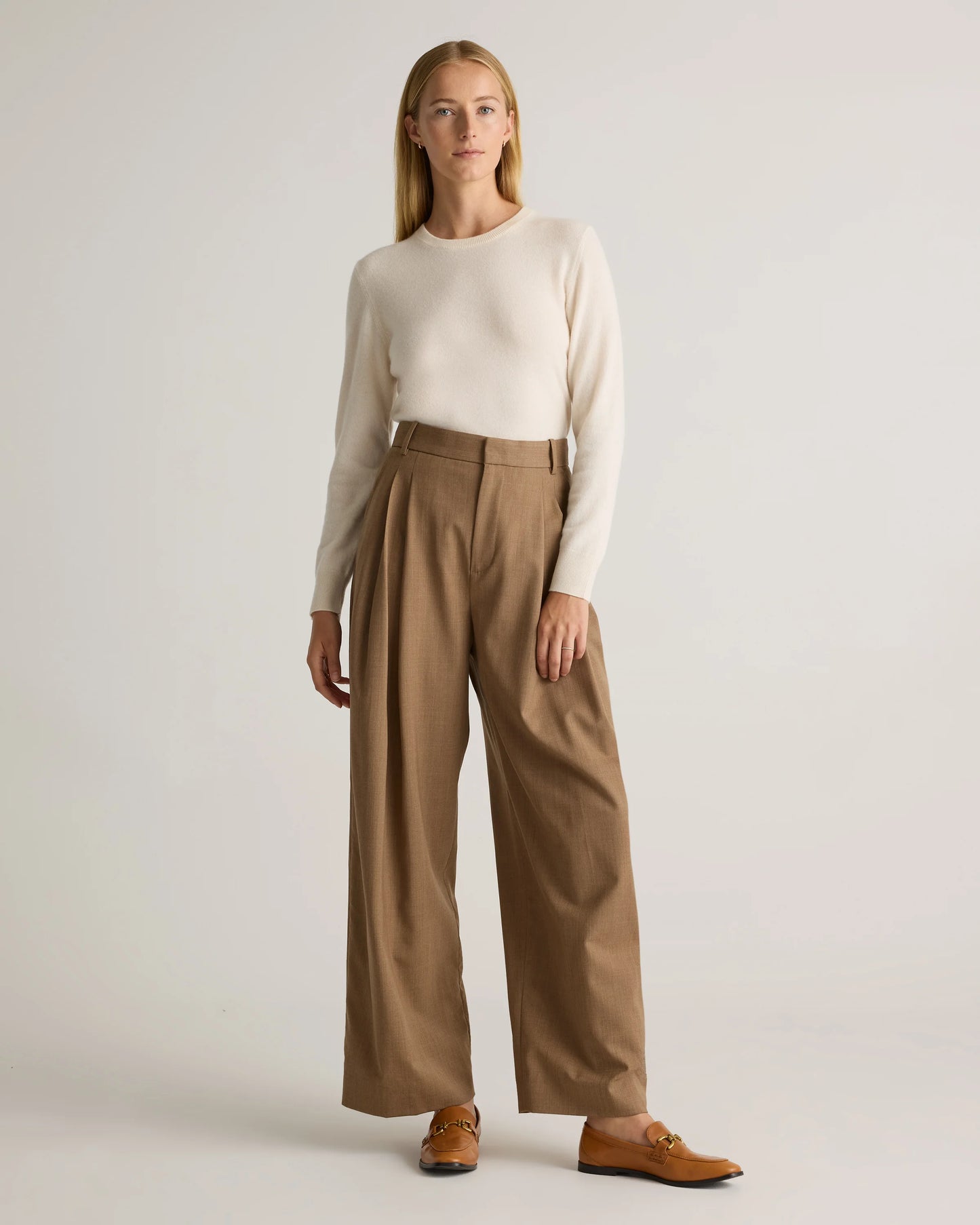 Mongolian Cashmere Crewneck Sweater - XS / Ivory