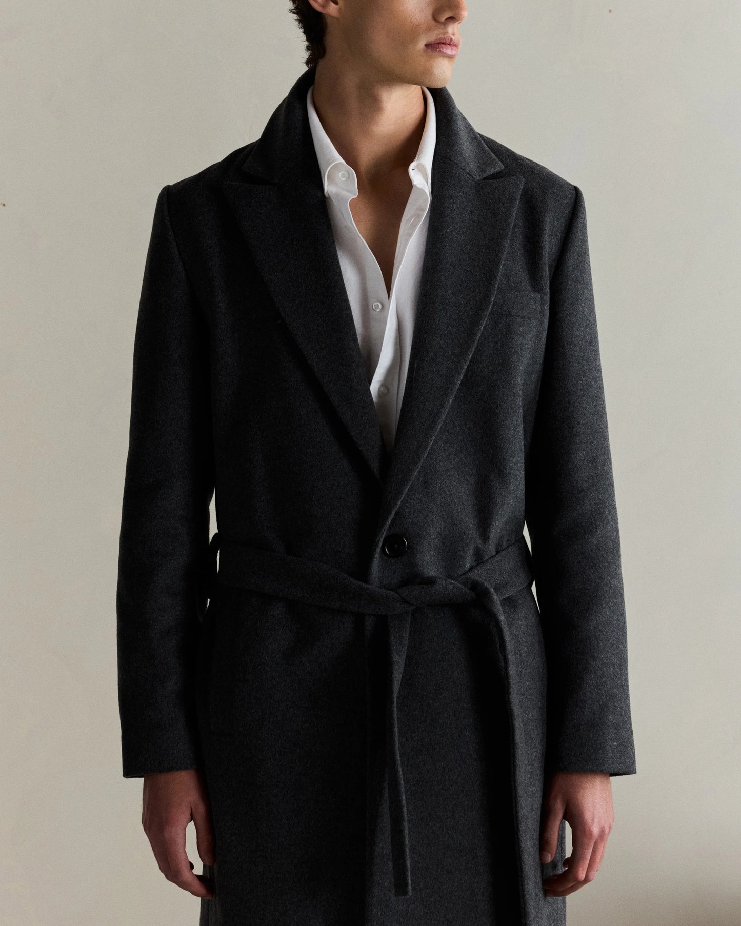 Italian Wool Belted Overcoat - S / Caramel