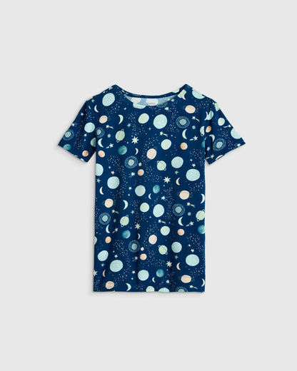 Bamboo Short Sleeve and Shorts Pajama Set - 6 / Lavender Hearts