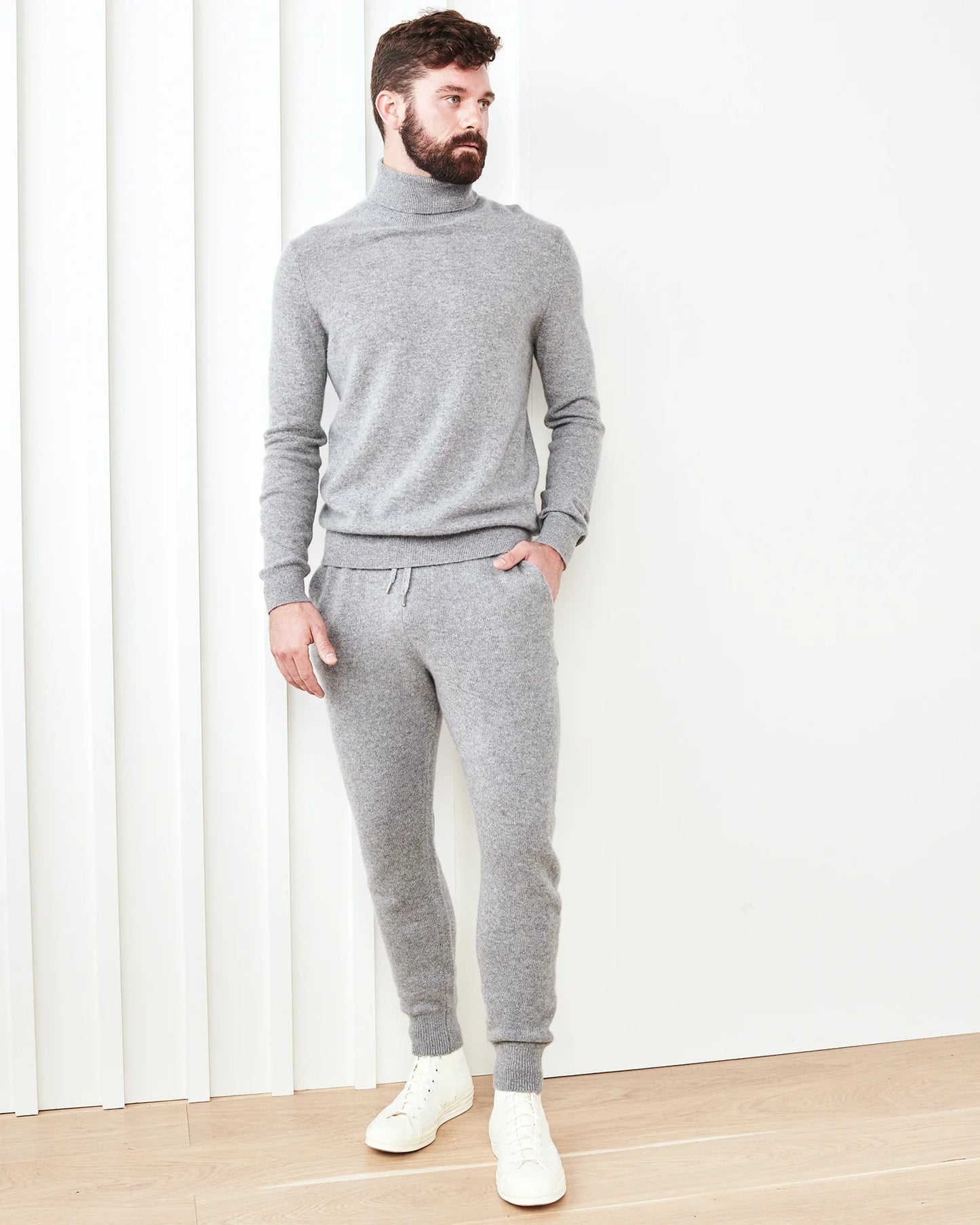Mongolian Cashmere Jogger - S / Heather Truffle Brown