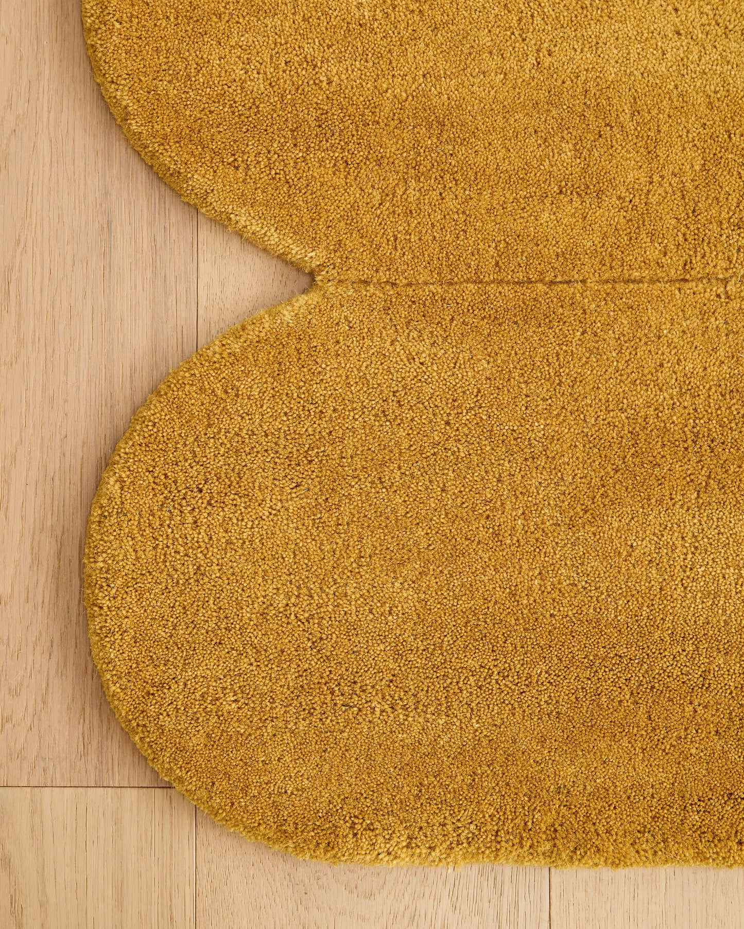 Scalloped Border Hand-Tufted Rug - 5' x 8' / Mustard