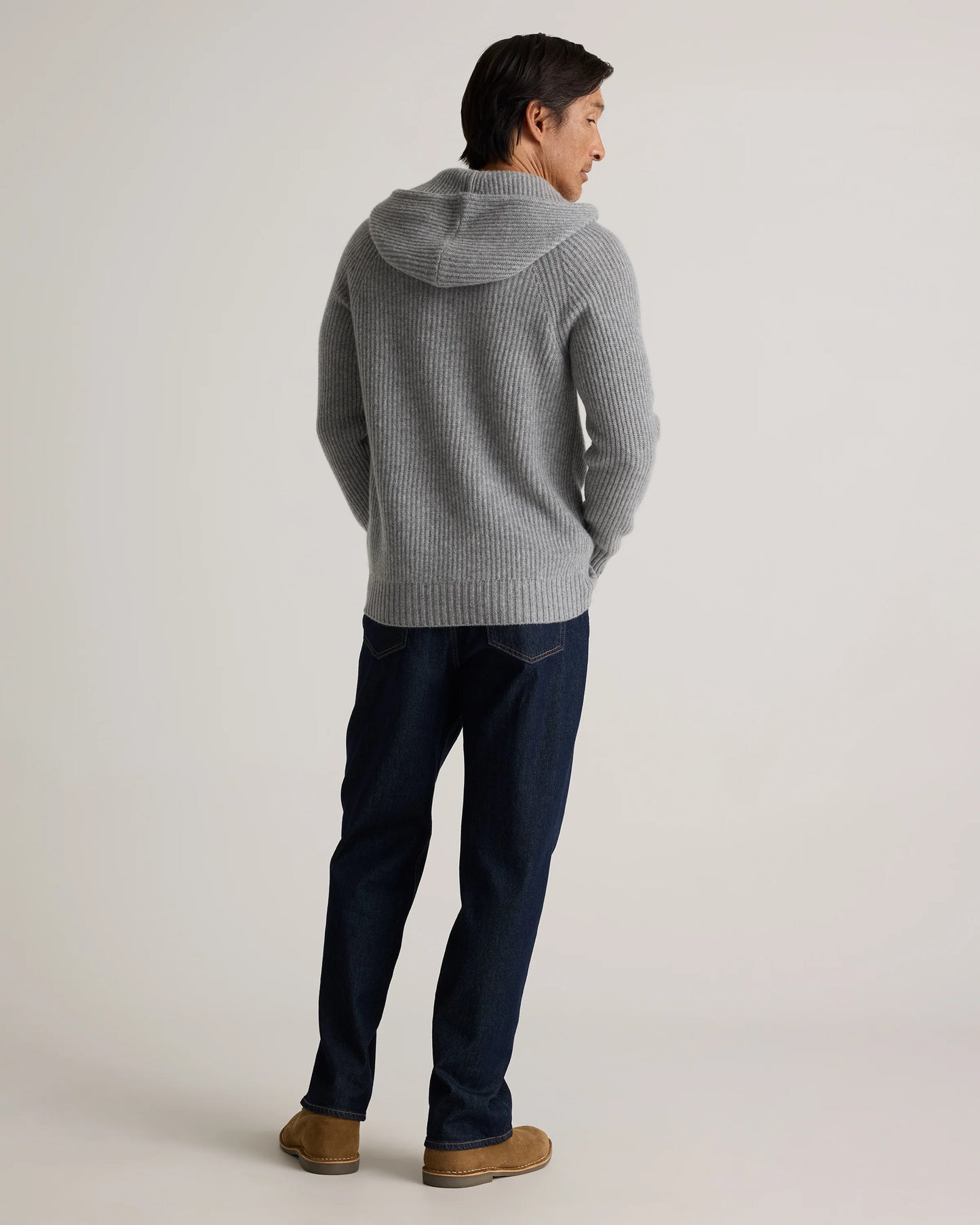 Mongolian Cashmere Fisherman Pullover Hoodie - S / Black