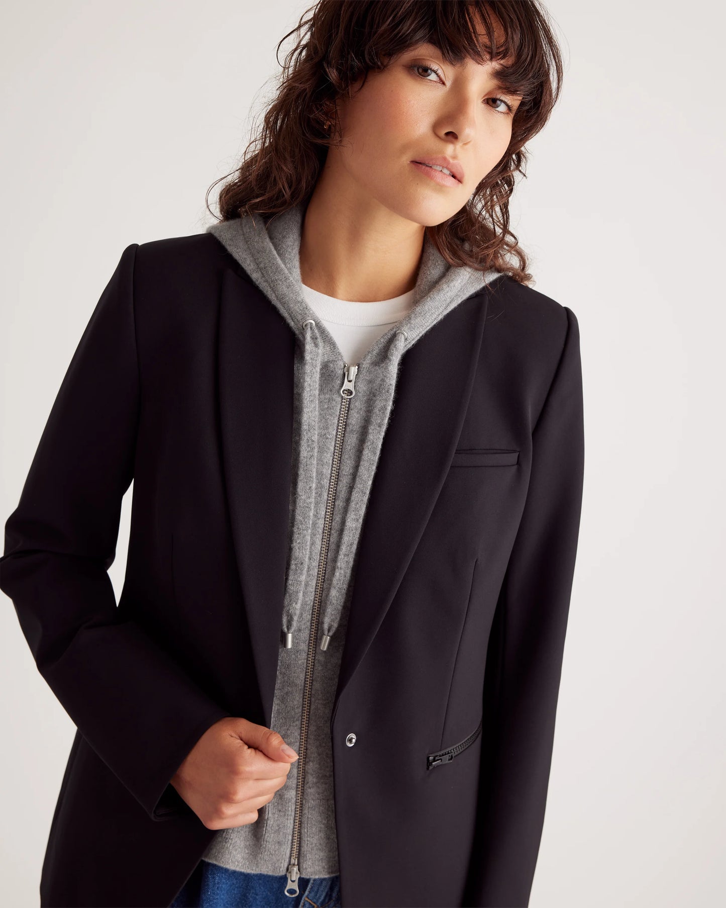 Scuba Single-Breasted Convertible Blazer - XS / True Black