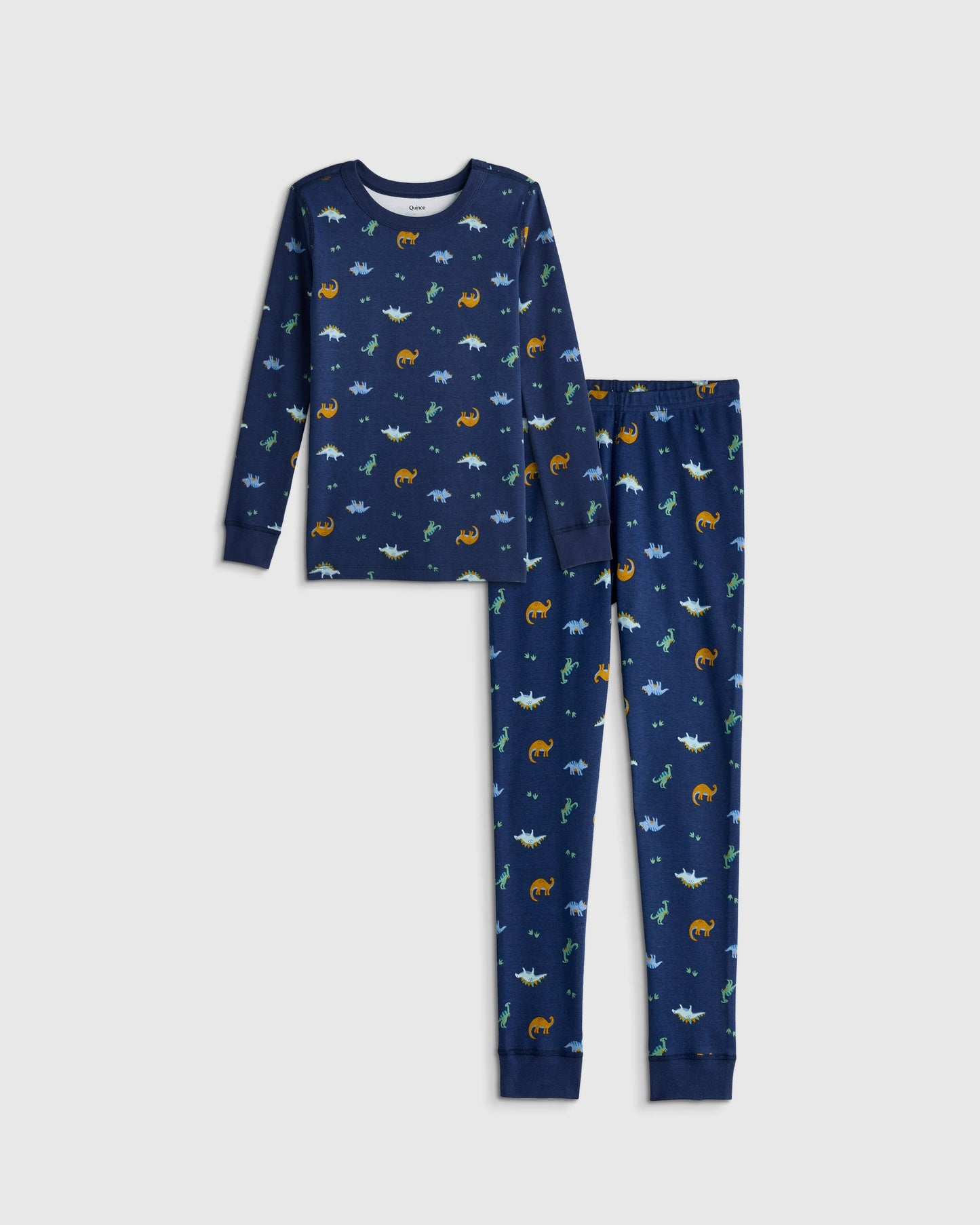 100% Organic Cotton Long Sleeve and Pant Pajama Set - 2T / Navy Stripe