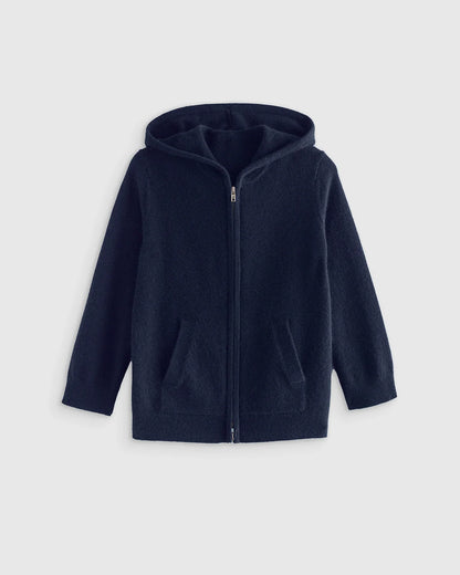 Washable Cashmere Full Zip Hoodie - 6 / Heather Grey