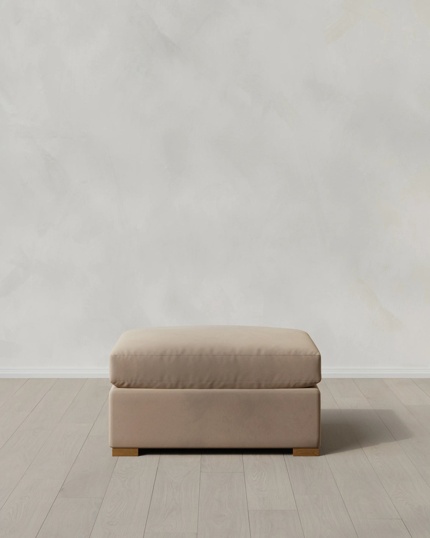 Hollis Slope Arm Ottoman in Performance Velvet - 37" / Taupe