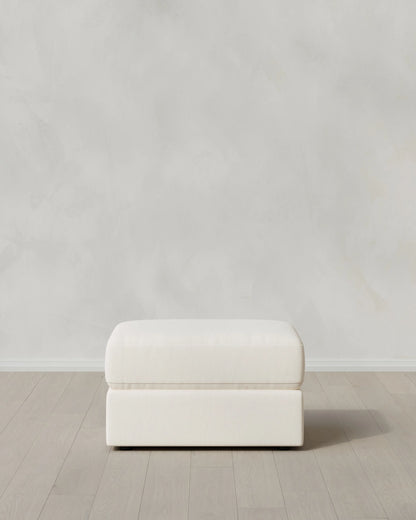Ashford Deep Seat Ottoman in Performance Chenille Linen Blend - One Size / Sorrell