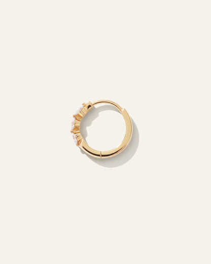 14K Gold Lab Grown Diamond Shared Prong Huggie - One Size / Yellow Gold