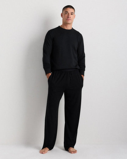 Bamboo Jersey Relaxed Lounge Pants - S / Black