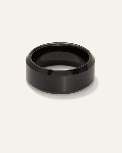 Tungsten Carbide Black Plated Brushed Band - 6 / No Color