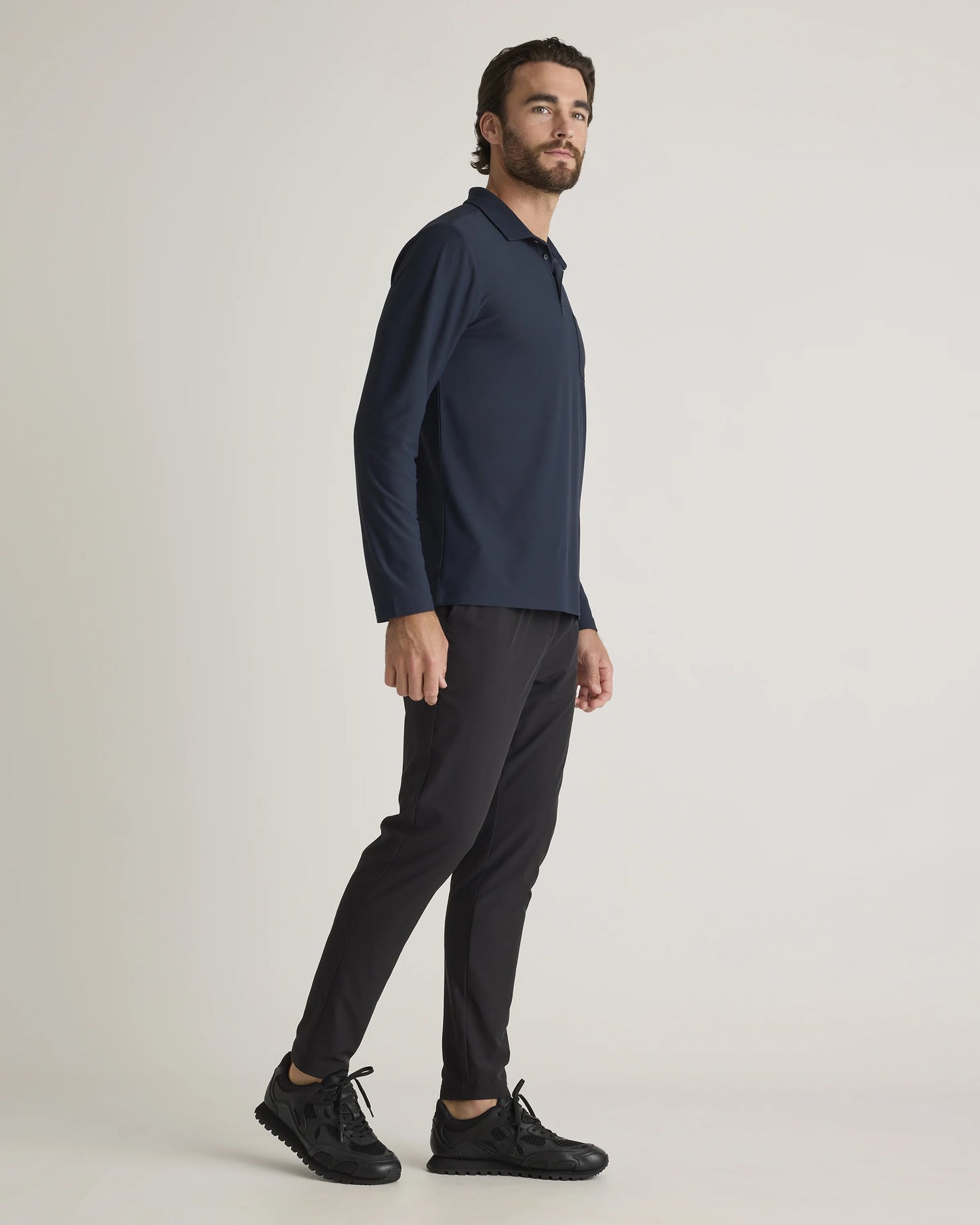 ProPique Performance Long Sleeve Polo - S / Navy