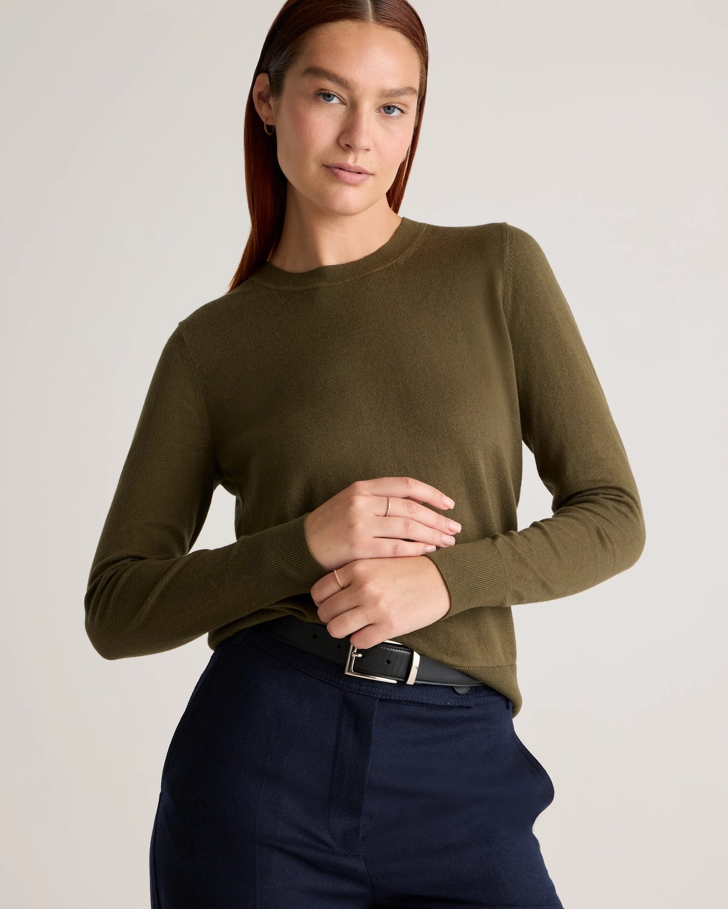 Lightweight Cotton Cashmere Crew Sweater - XS / Mountain Spring Blue