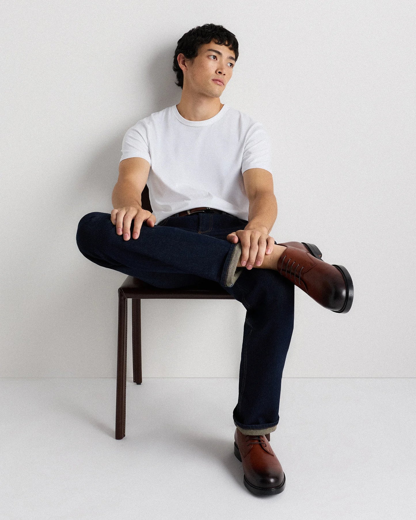 Calfskin Leather Derby - 7 / Brandy