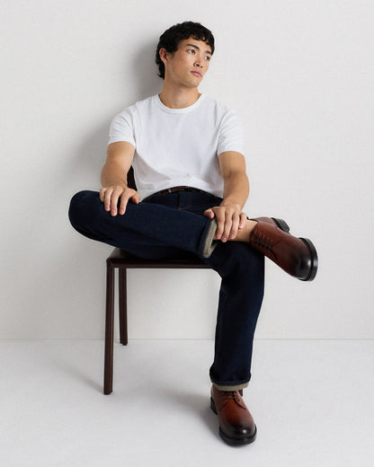 Calfskin Leather Derby - 7 / Brandy