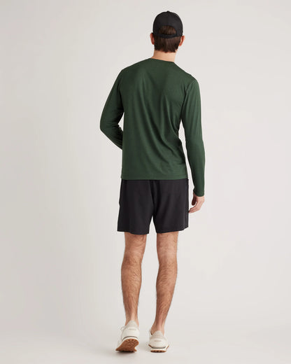 Flowknit Breeze Performance Long Sleeve Henley Tee - XS / Olive