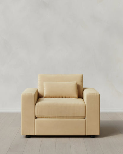 Ashford Deep Seat Chair and a Half in Performance Velvet - 46" / Caramel