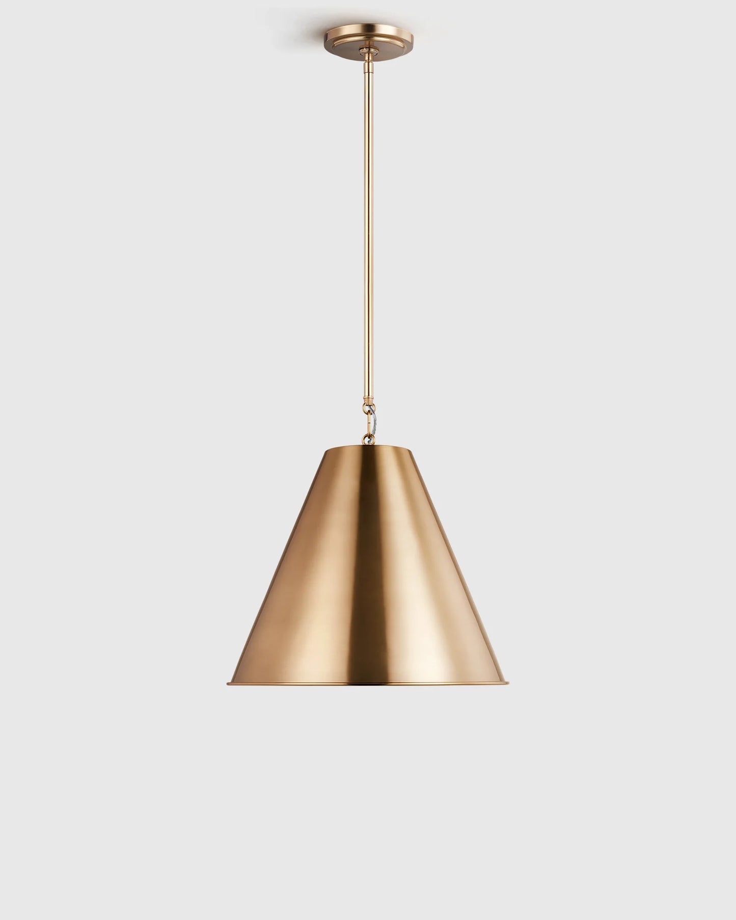 Tapered Steel Shade Pendant Light - One Size / Brass