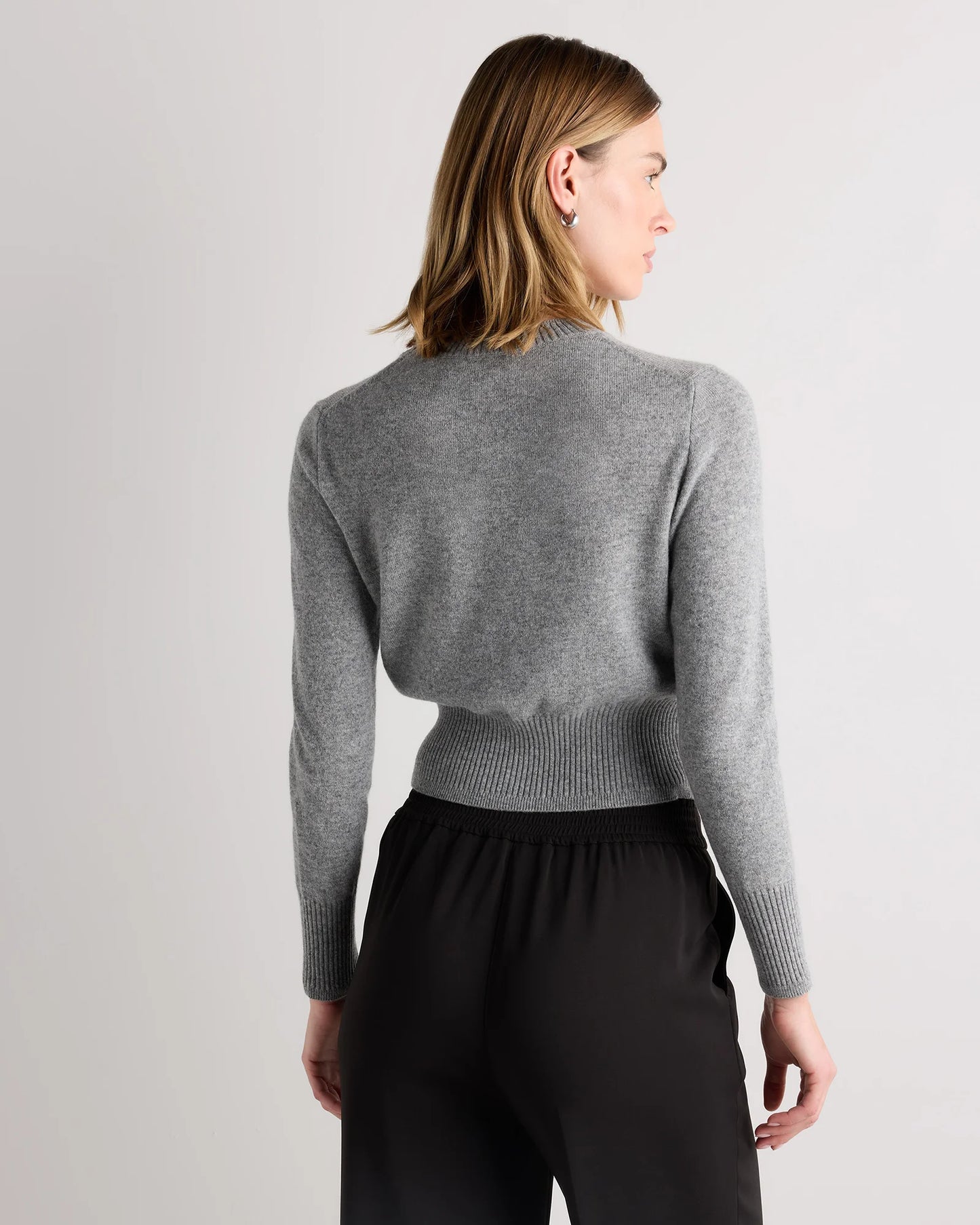 Mongolian Cashmere Shrunken Crewneck Sweater - XS / Ivory