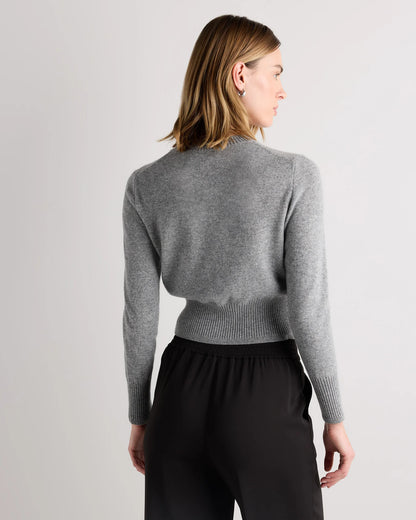 Mongolian Cashmere Shrunken Crewneck Sweater - XS / Ivory
