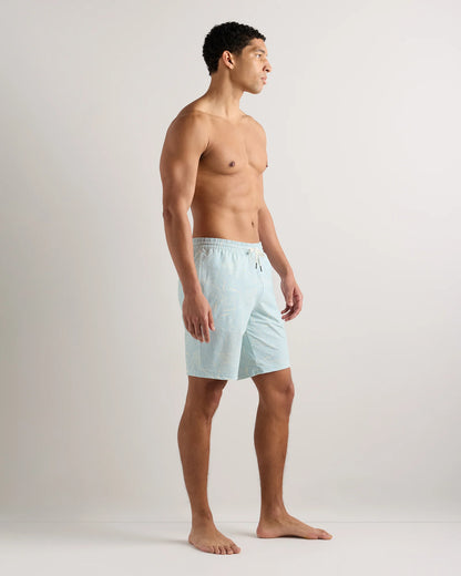 Italian Swim Trunks - 9" - S / Navy Palms