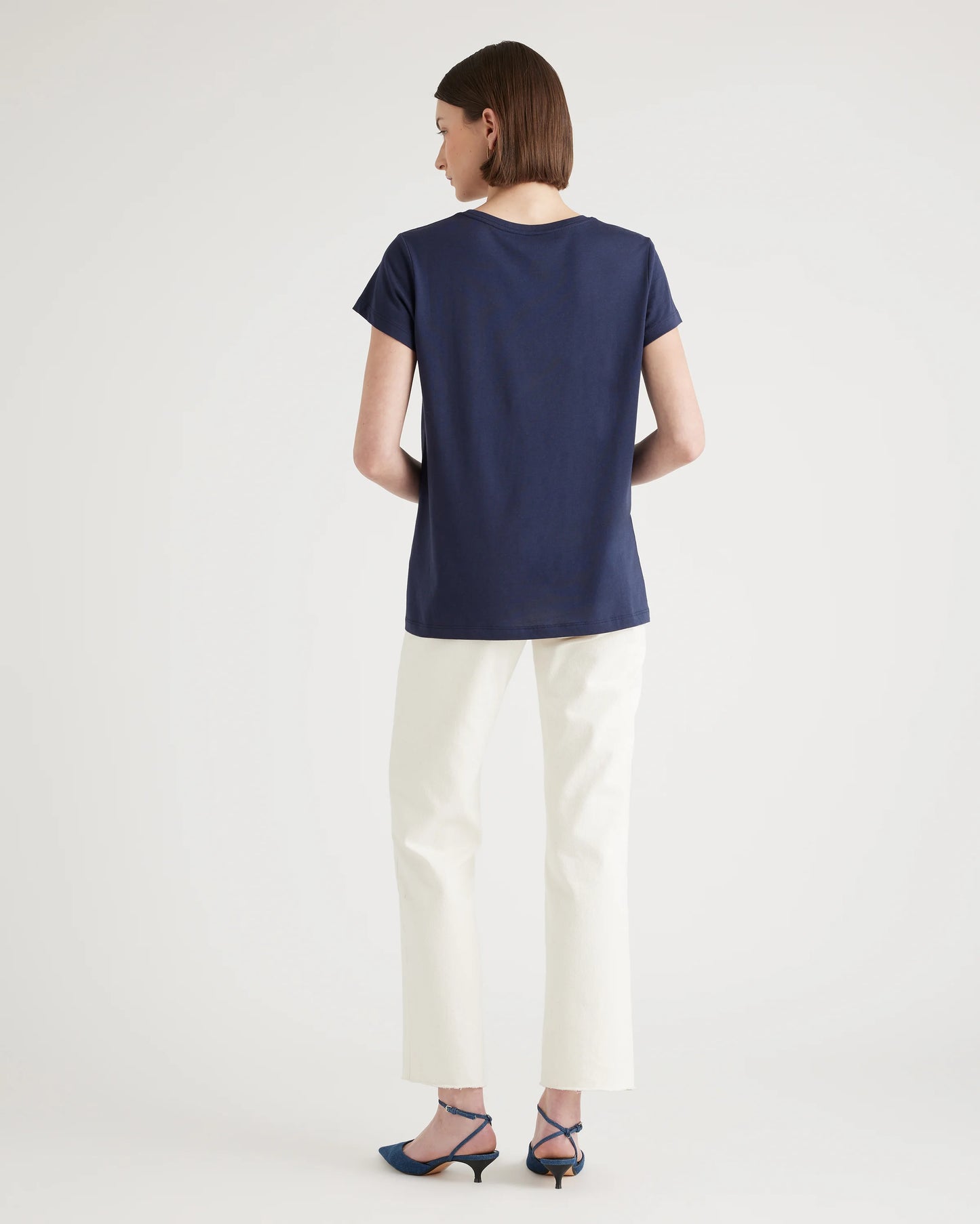 Cotton Modal Crew Neck Swing Tee - XS / White