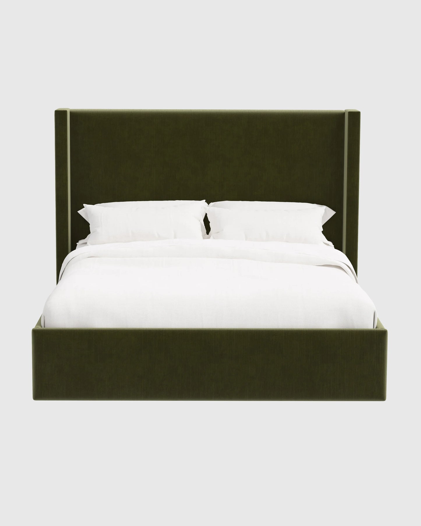 Wingback Bed in Performance Velvet - Full / Walnut