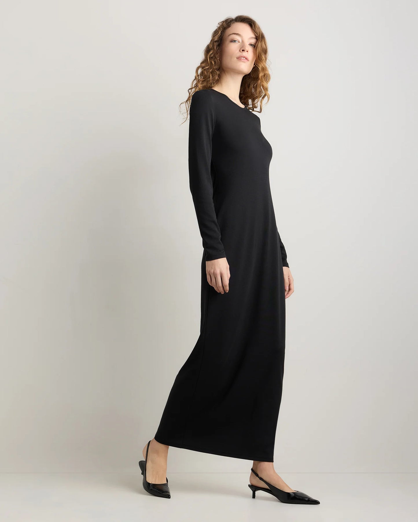 Long Sleeve Knit Maxi Dress - XS / Deep Navy