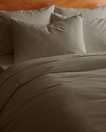Organic Brushed Cotton Duvet Cover - Twin / Toffee