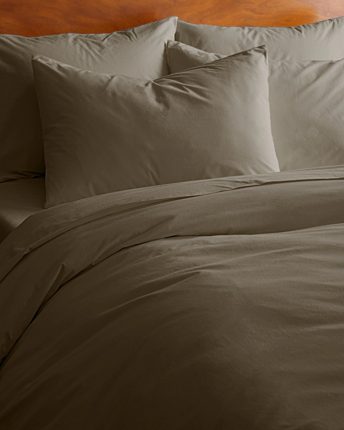 Organic Brushed Cotton Sham Set - Standard / Toffee