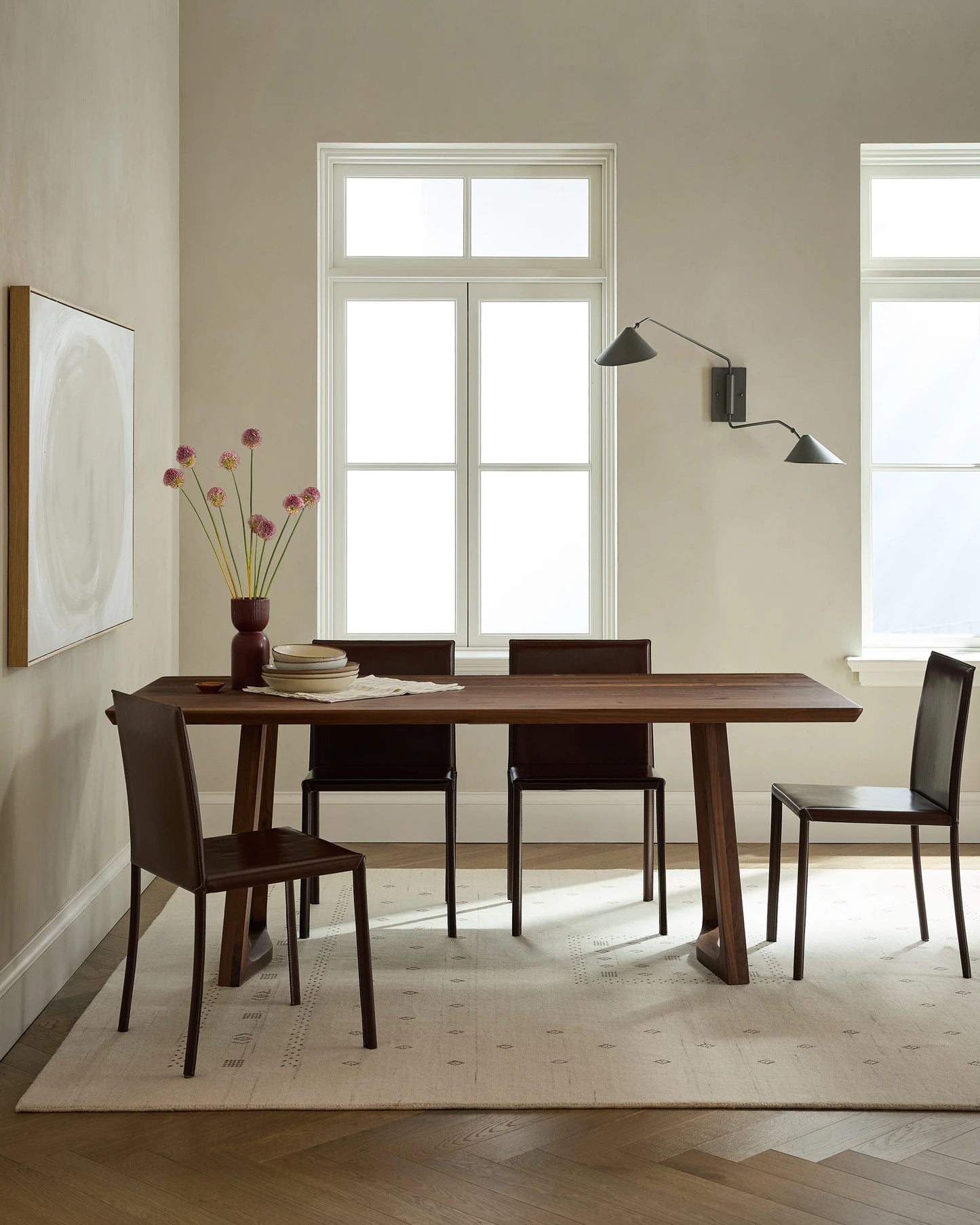 Solid Wood Midcentury Dining Table - One Size / Brown Walnut