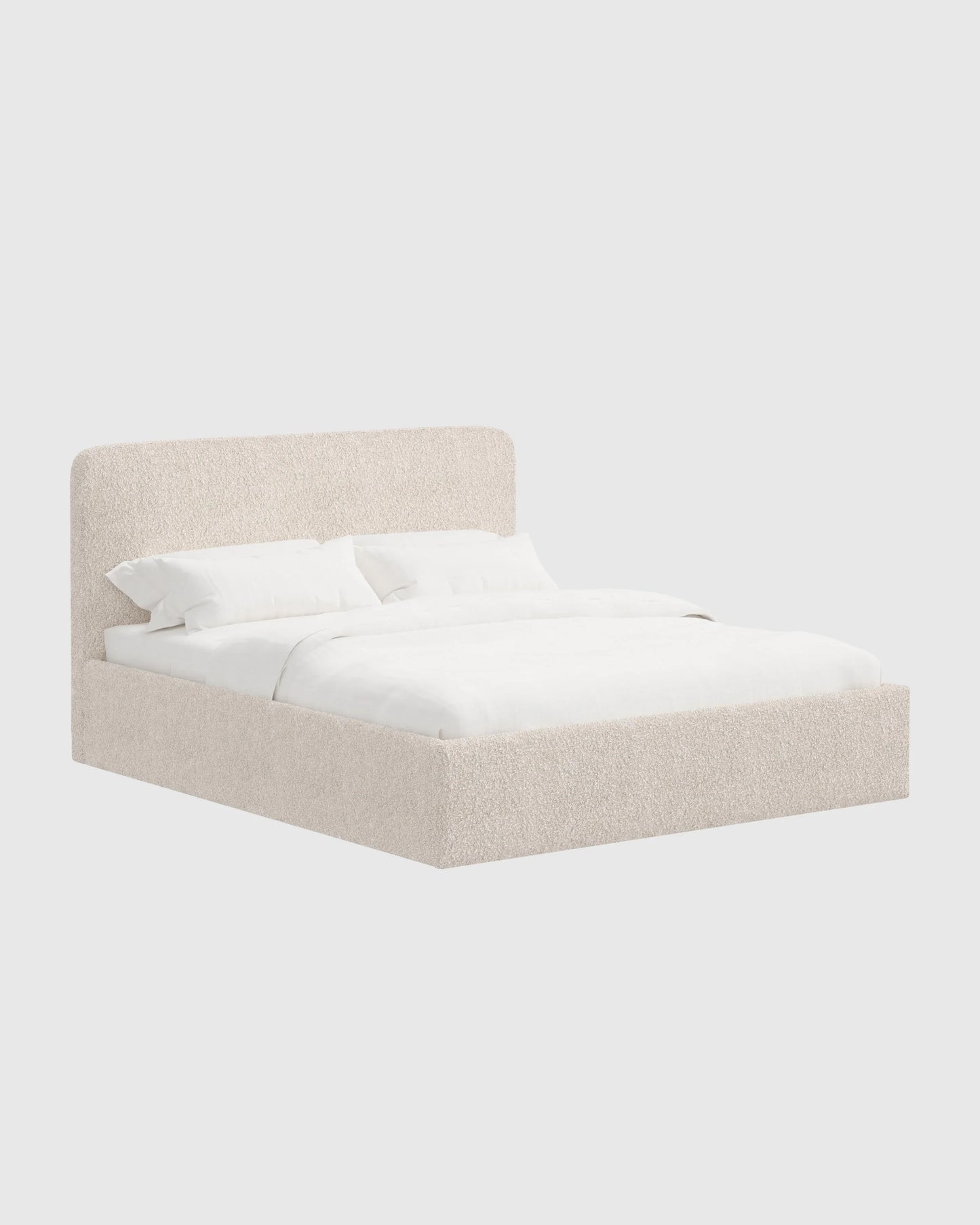 Plush Boucle Curved Bed - Full / Ivory