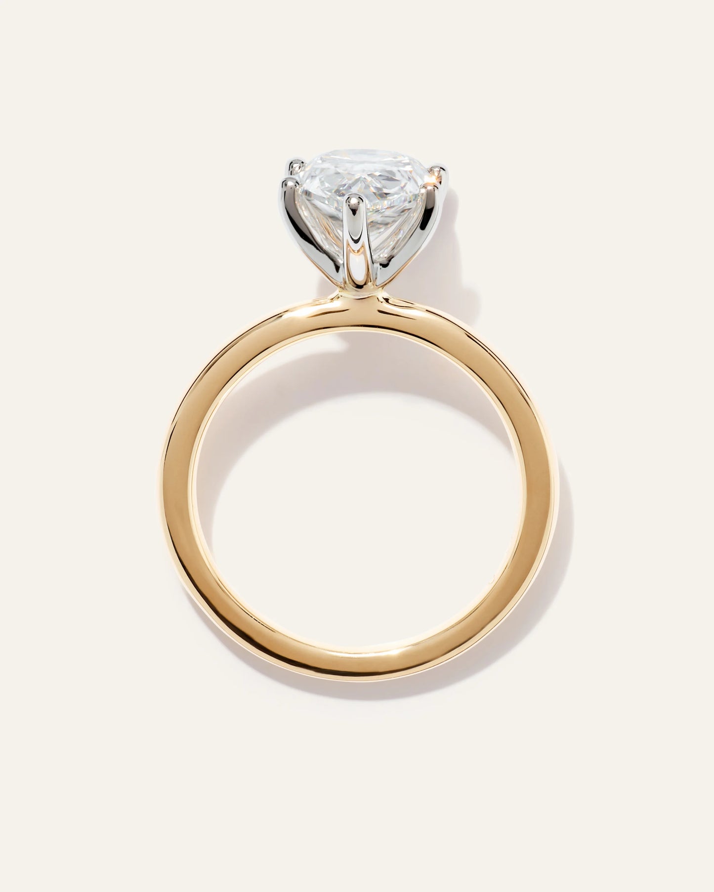 Lab Grown Diamond Pear Comfort Fit Engagement Ring - 3ct - 4 / Yellow Gold