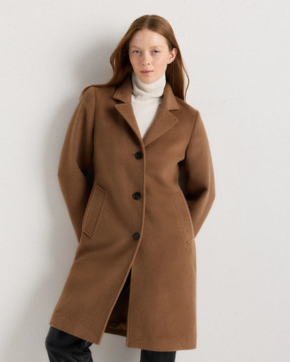 Camel Hair Single-Breasted Midi Coat - XS / Mocha Brown