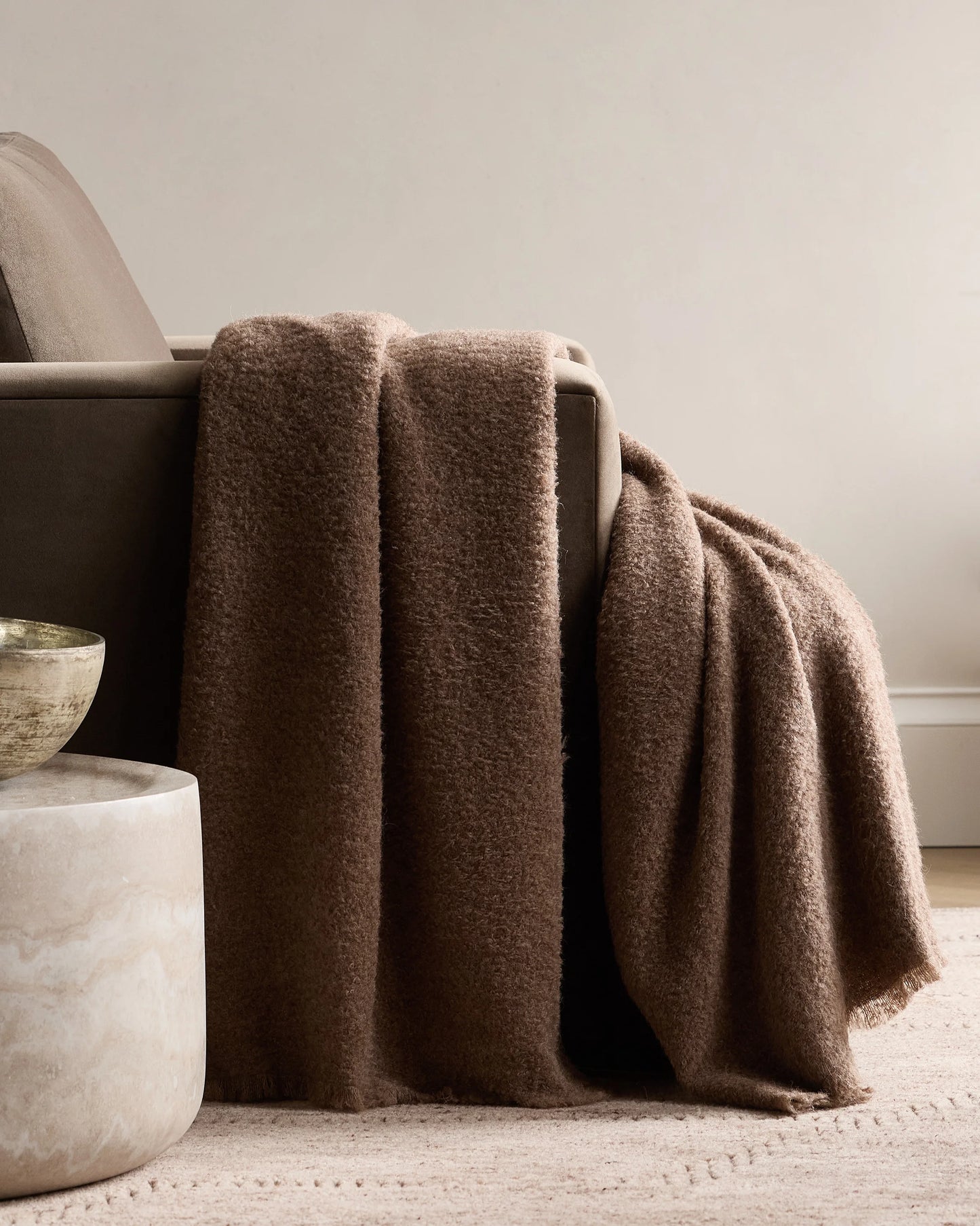 Alpaca Boucle Throw - 50x70 / Ivory
