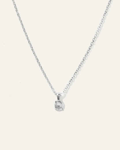 14k Gold Natural Diamond Solitaire Necklace - One Size / Yellow Gold