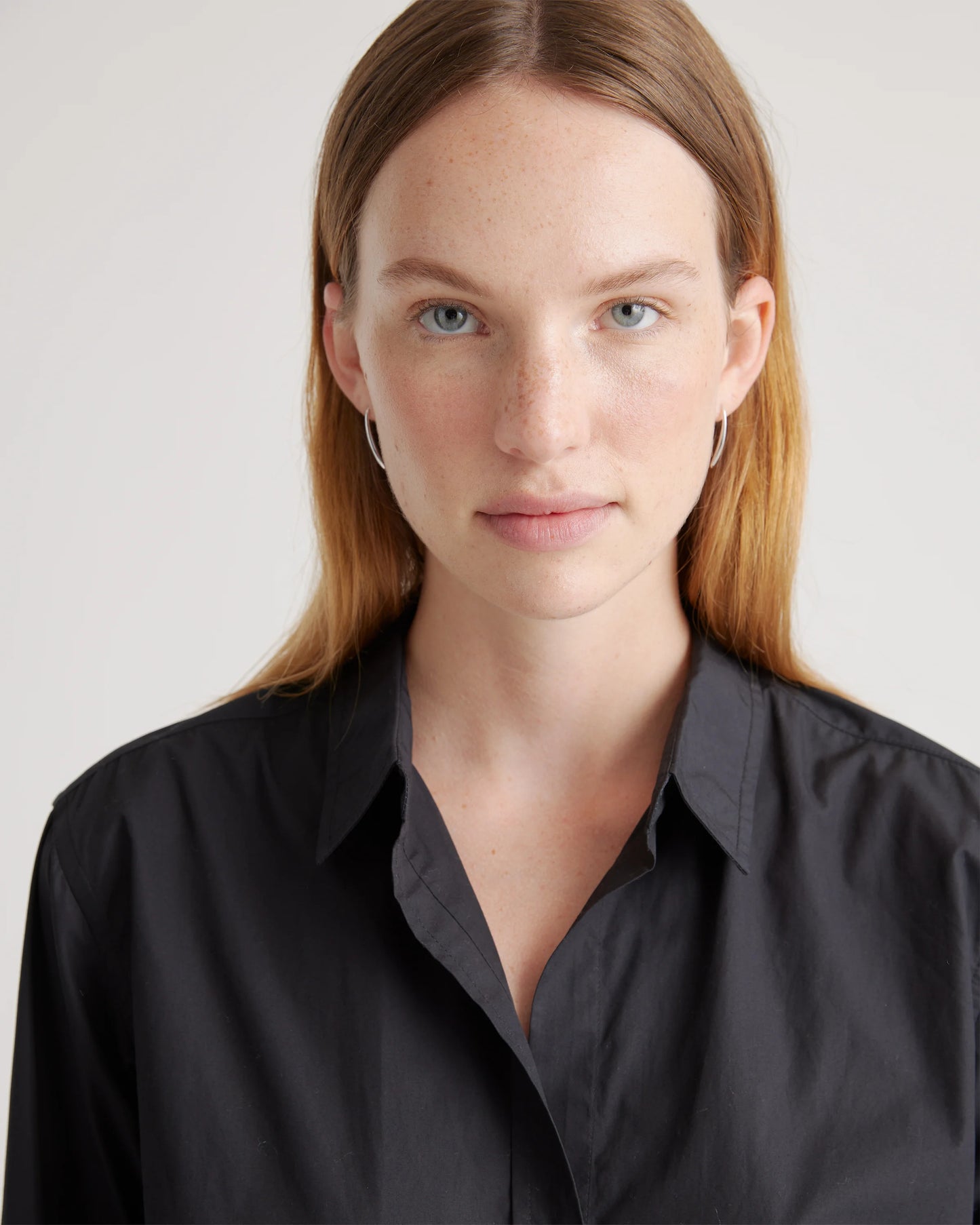 100% Organic Cotton Poplin Long Sleeve Shirt - XS / Delta Blue Double Stripe