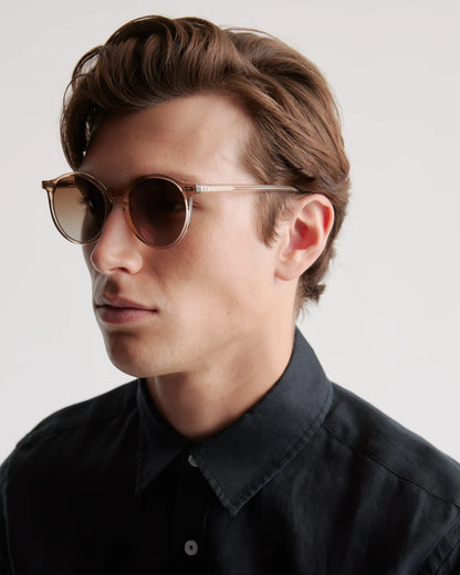 Brixton Polarized Acetate Sunglasses - Standard / Clear Taupe with Brown lens